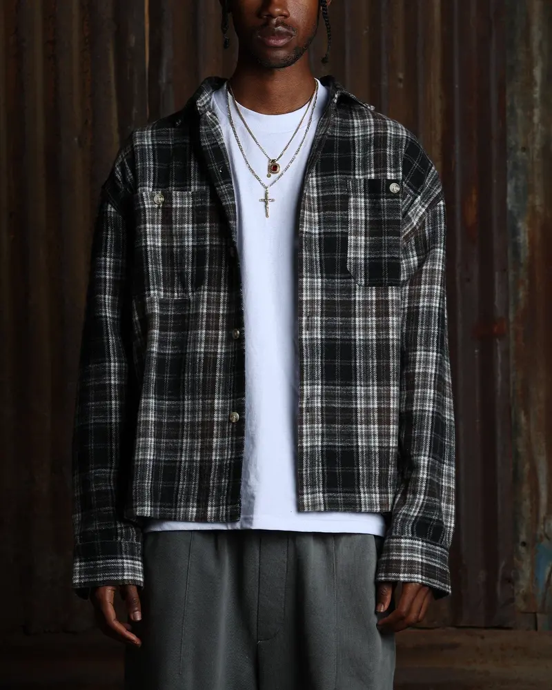 American Thrift Utility Flannel Shirt Brown 1