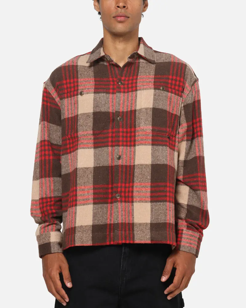 American Thrift Utility Flannel Shirt Brown/Red 1