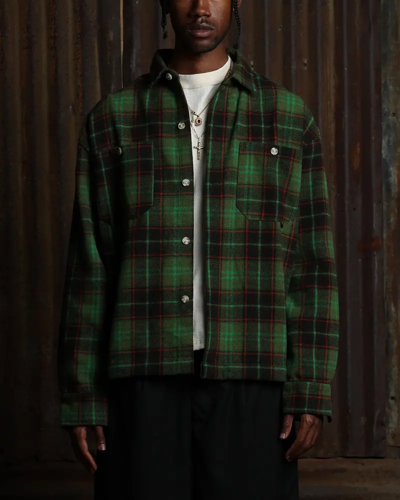 American Thrift Utility Flannel Shirt Green 1