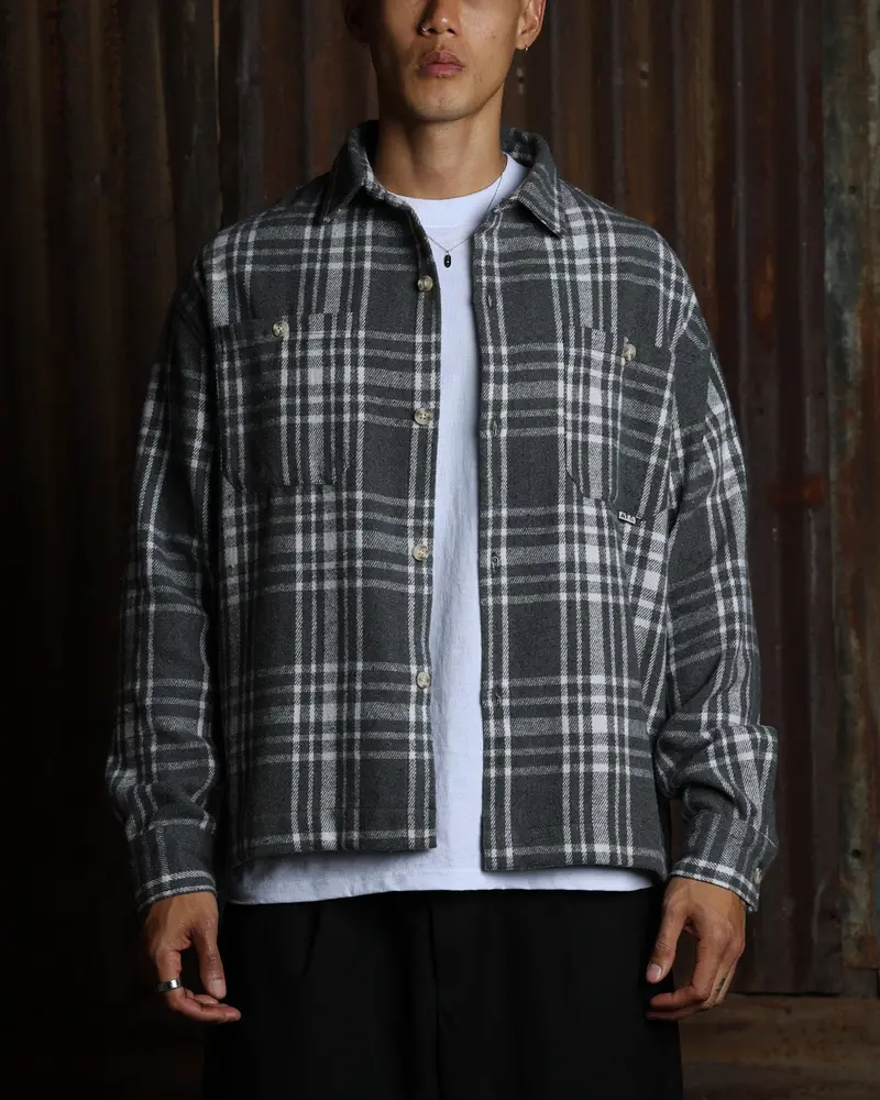 American Thrift Utility Flannel Shirt Grey 1