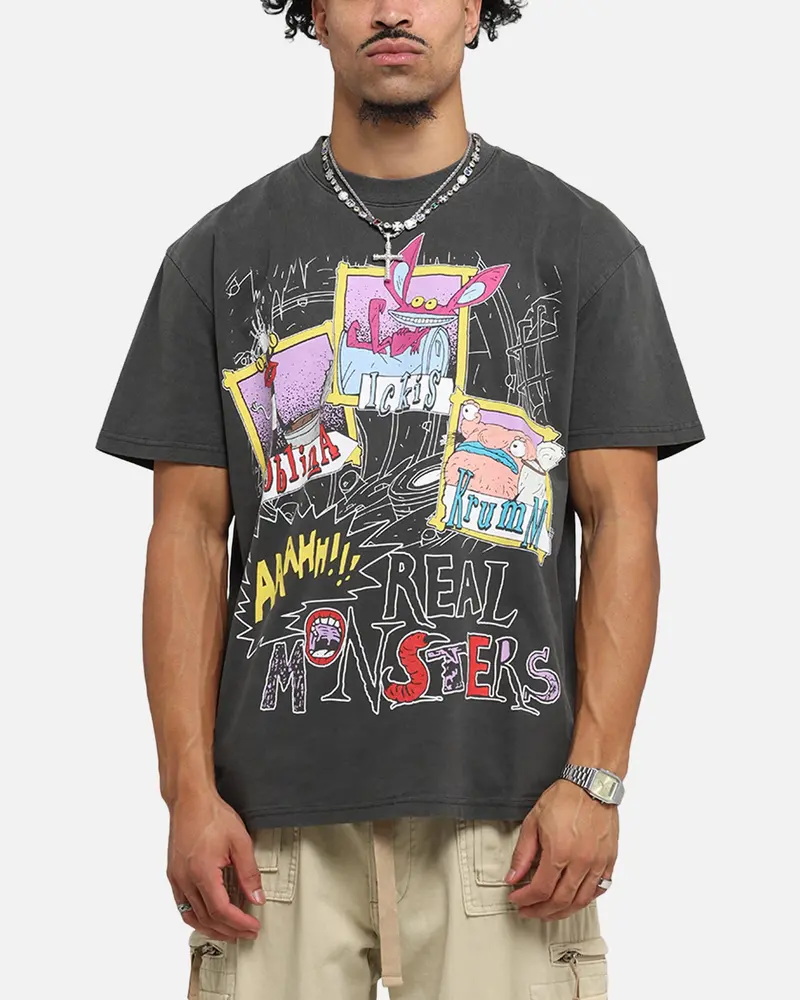 American Thrift X Aaahh!!! Real Monsters Monsters Heavy T-Shirt Black Wash 1