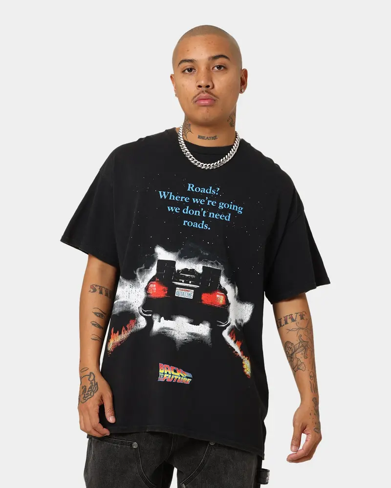 American Thrift X Back To The Future Back To The Future 1 Vintage T-Shirt Washed Black 1