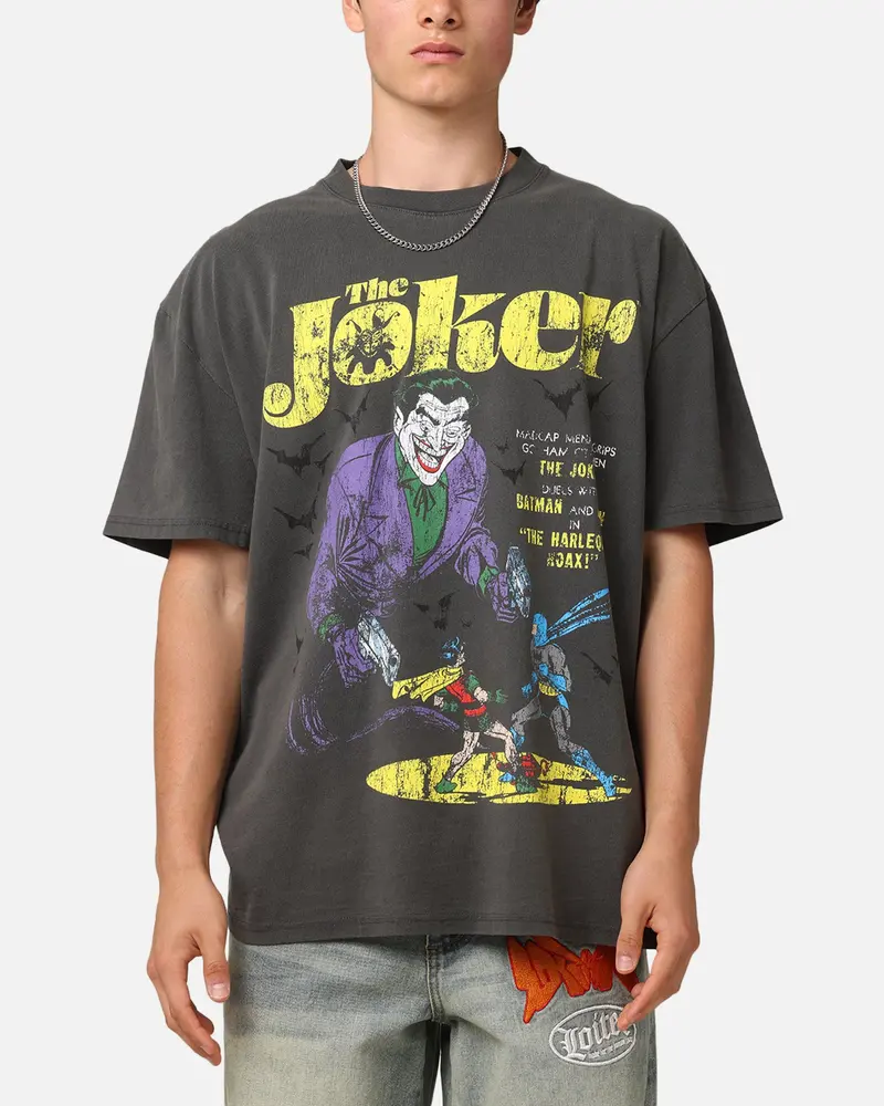 American Thrift X Dc Batman The Joker Harley Hoax Heavyweight T-Shirt Black Wash 1