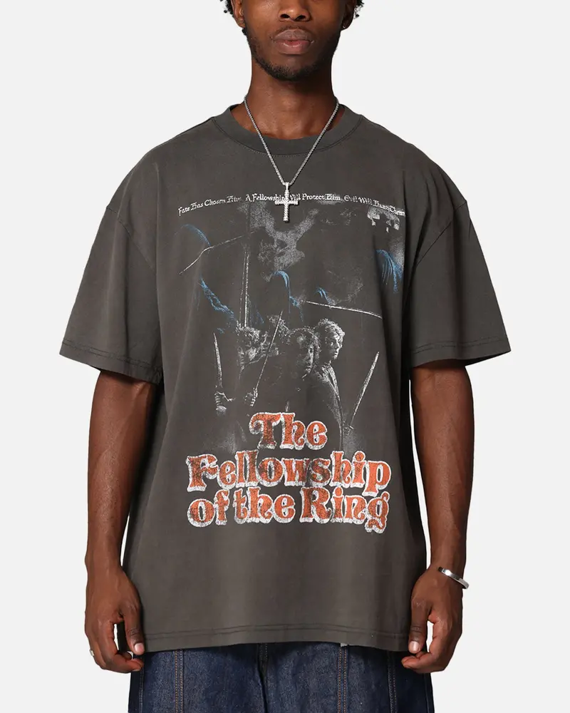 American Thrift X Lord Of The Rings Fellowship Heavy T-Shirt Black Wash 1
