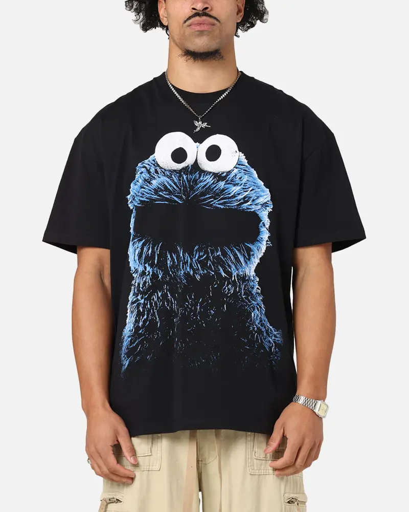 American Thrift X Sesame Street Cookie Monster Grail Heavy T-Shirt Black 1