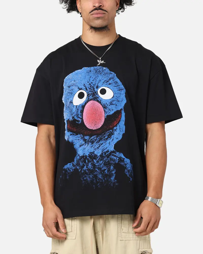 American Thrift X Sesame Street Grover Grail Heavy T-Shirt Black 1