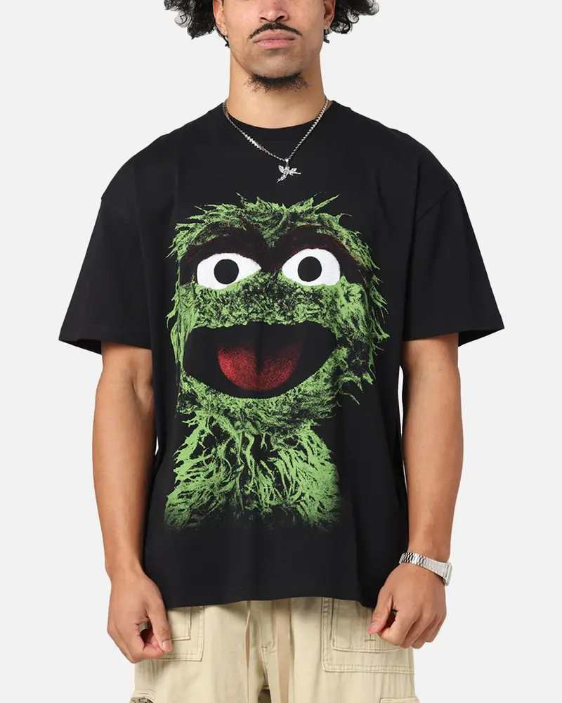 American Thrift X Sesame Street Oscar The Grouch Grail Heavy T-Shirt Black 1