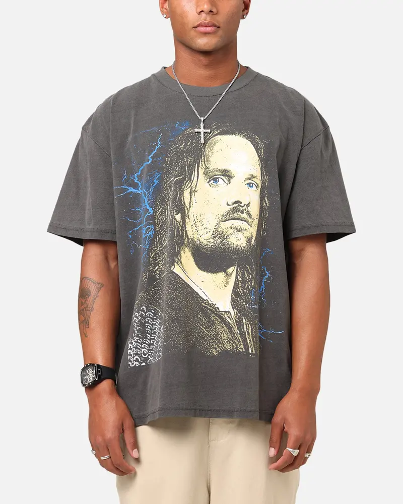 American Thrift X The Lord Of The Ring Aragorn Heavy T-Shirt Black Wash 1