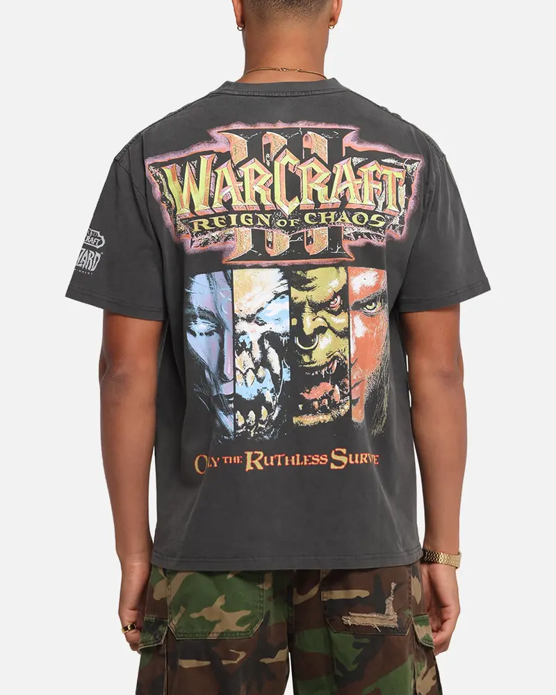 American Thrift X Warcraft: Reign Of Chaos Heavy T-Shirt Black Wash 1