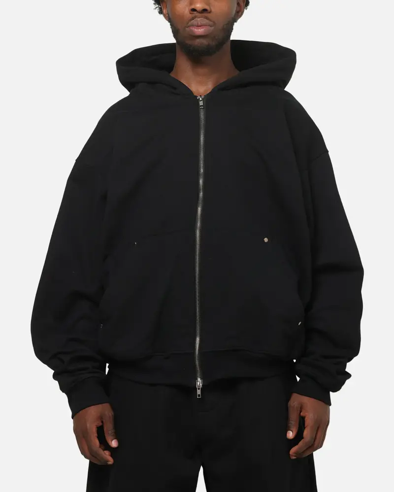 American Thrift Zip Hoodie Black 1