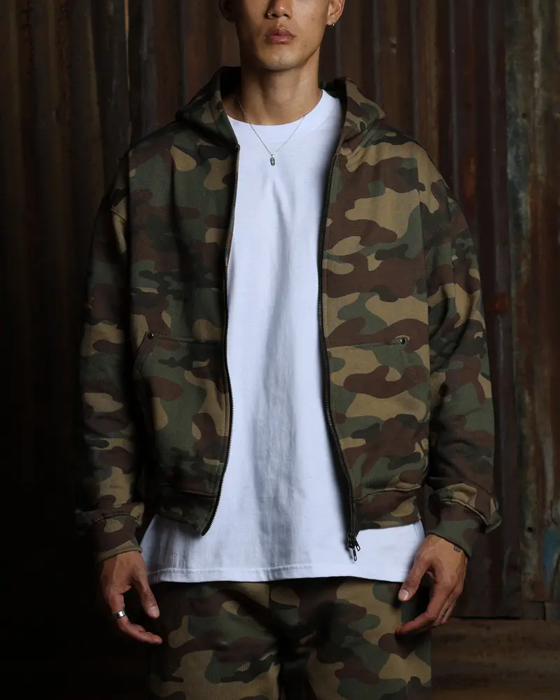American Thrift Zip Hoodie Camo 1