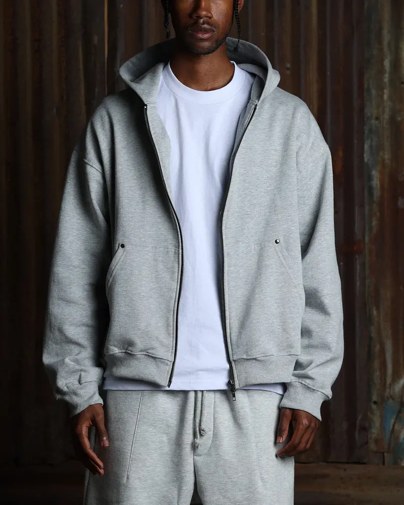 American Thrift Zip Hoodie Grey Heather 1