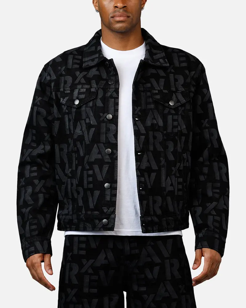 Avirex Monogram Denim Jacket Black 1