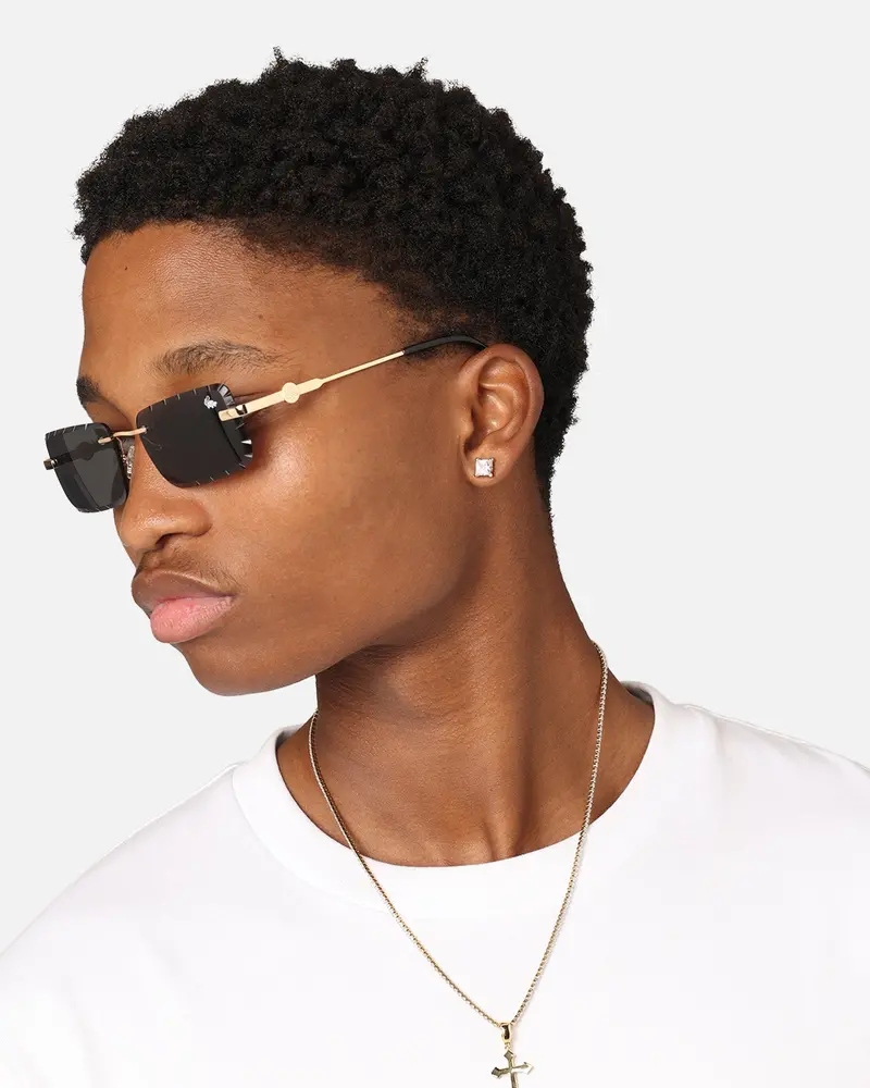 Belvoir & Co Diamond Cut Hampton Sunglasses Black/Gold 1