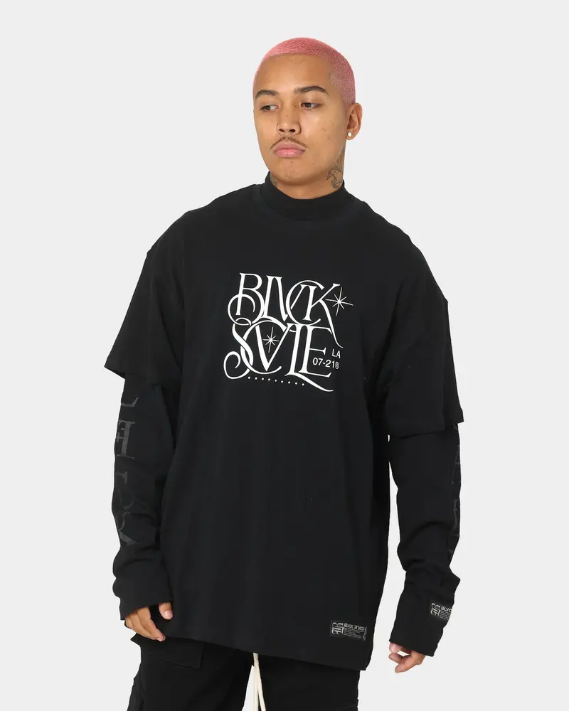 Black Scale Heart Of Glass Long Sleeve T-Shirt Black 1