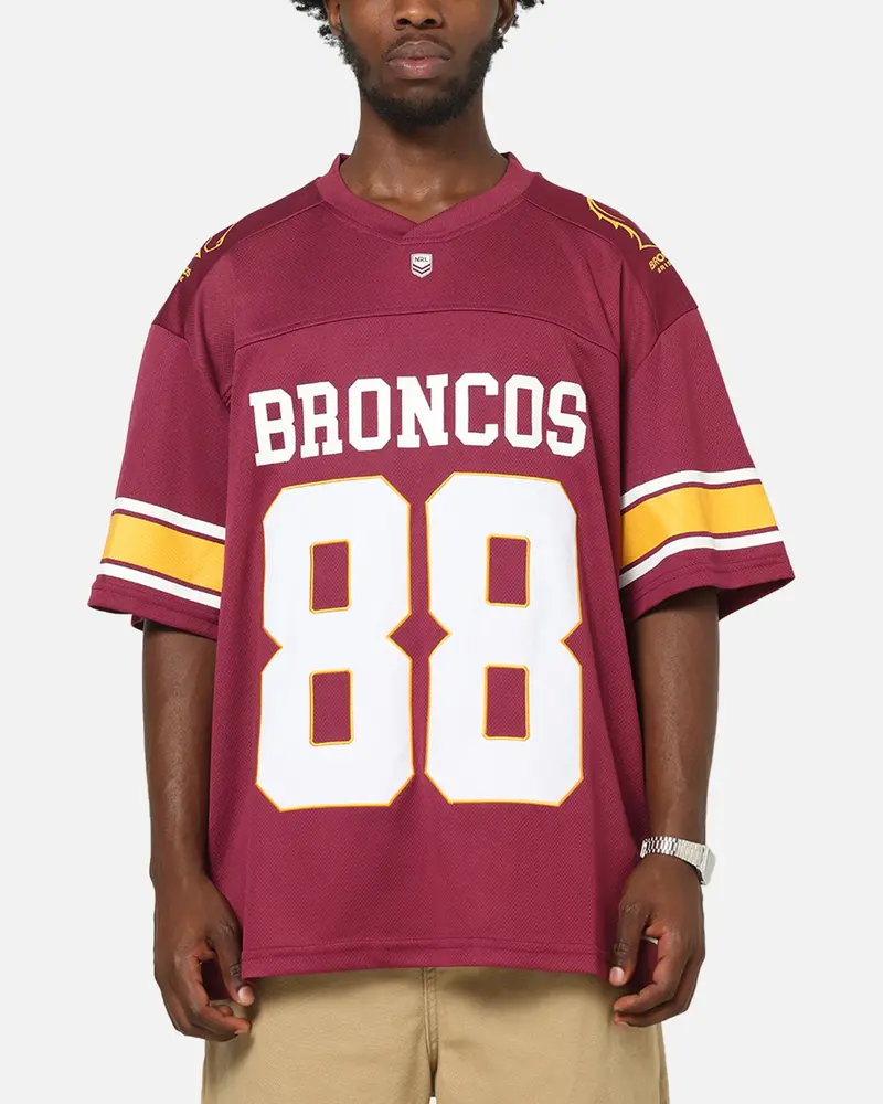 Bleacher Athletic Brisbane Broncos Nrl Gridiron Mesh Jersey Official Team Color 1