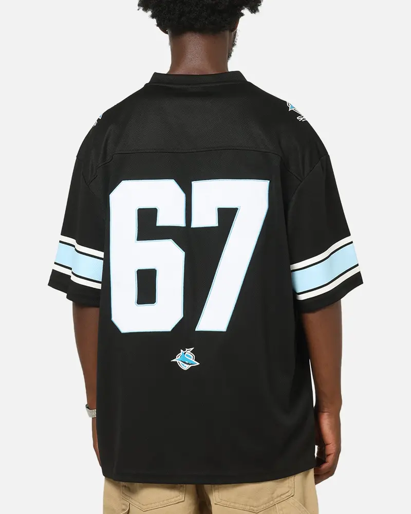 Bleacher Athletic Cronulla-Sutherland Sharks Nrl Gridiron Mesh Jersey Official Team Color 2