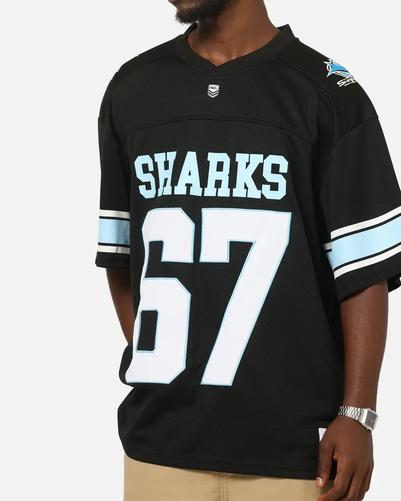 Bleacher Athletic Cronulla-Sutherland Sharks Nrl Gridiron Mesh Jersey Official Team Color 7