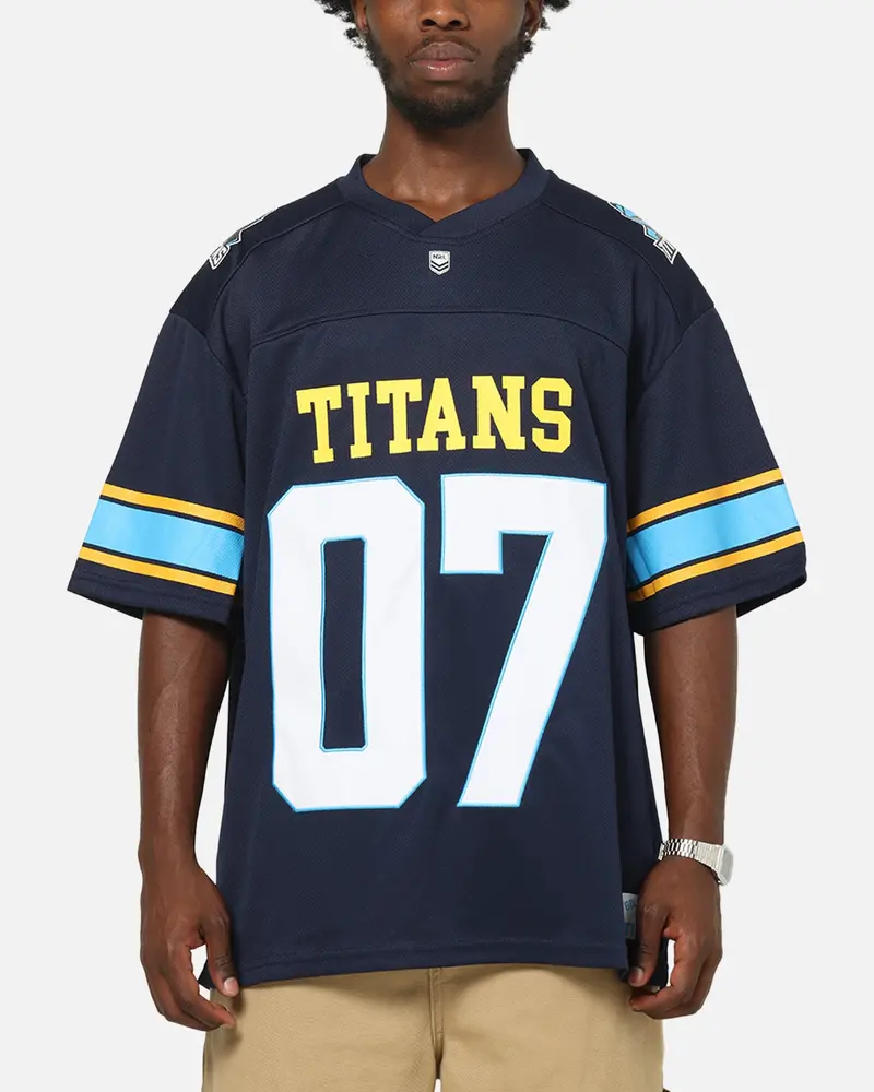 Bleacher Athletic Gold Coast Titans Nrl Gridiron Mesh Jersey Official Team Color 1