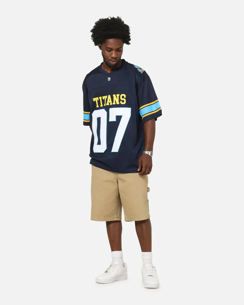 Bleacher Athletic Gold Coast Titans Nrl Gridiron Mesh Jersey Official Team Color 3