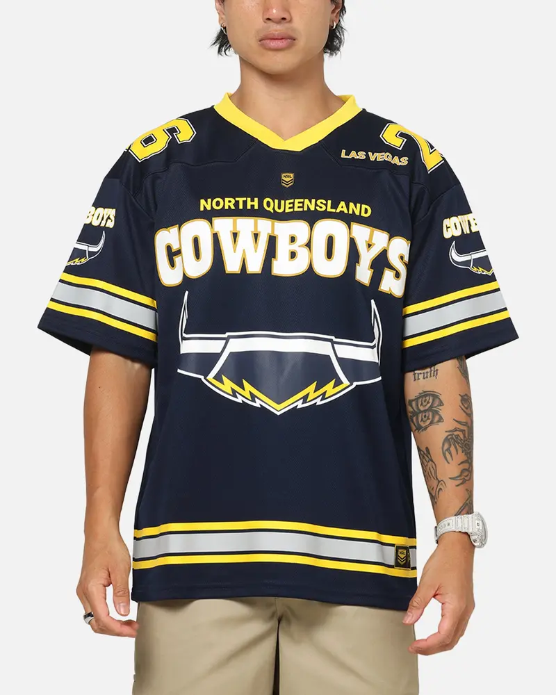 Bleacher Athletic North Queensland Cowboys Nrl Vegas Round 2026 Jersey Navy 1