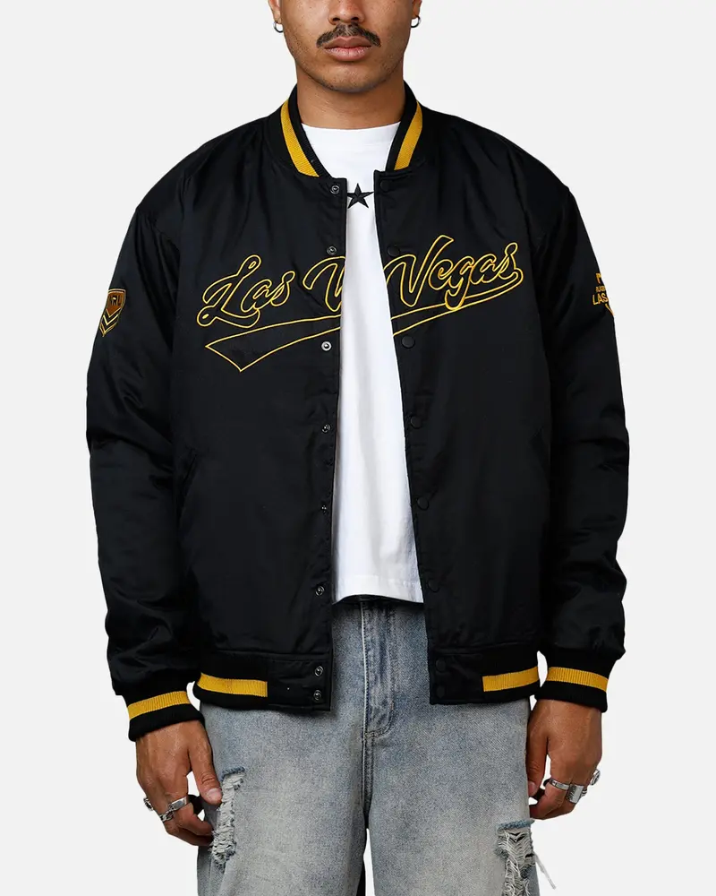 Bleacher Athletic Nrl 2025 Las Vegas Round Bomber Jacket Black/Gold 1