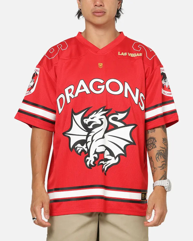 Bleacher Athletic St. George Illawarra Dragons Nrl Vegas Round 2026 Jersey Red 1