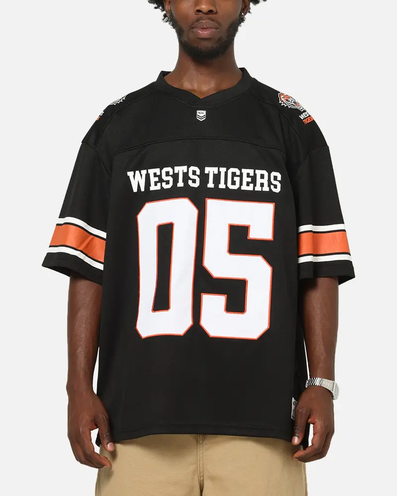 Bleacher Athletic Wests Tigers Nrl Gridiron Mesh Jersey Official Team Color 1