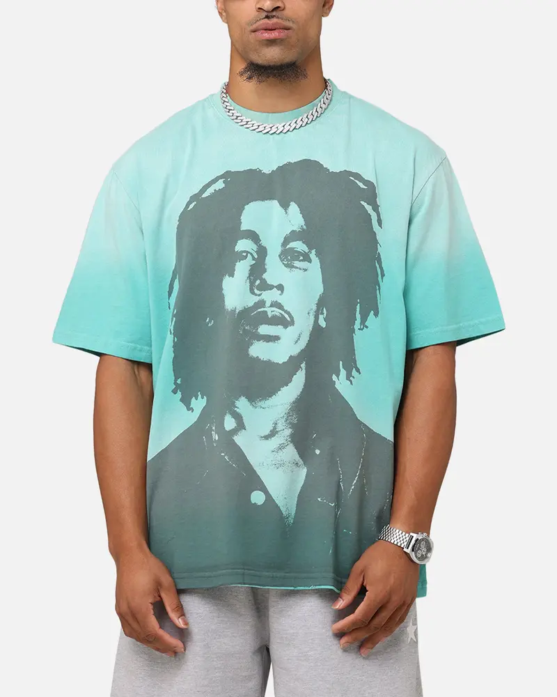 Bob Marley Bob Hem Vintage T-Shirt Washed Teal/Black 1