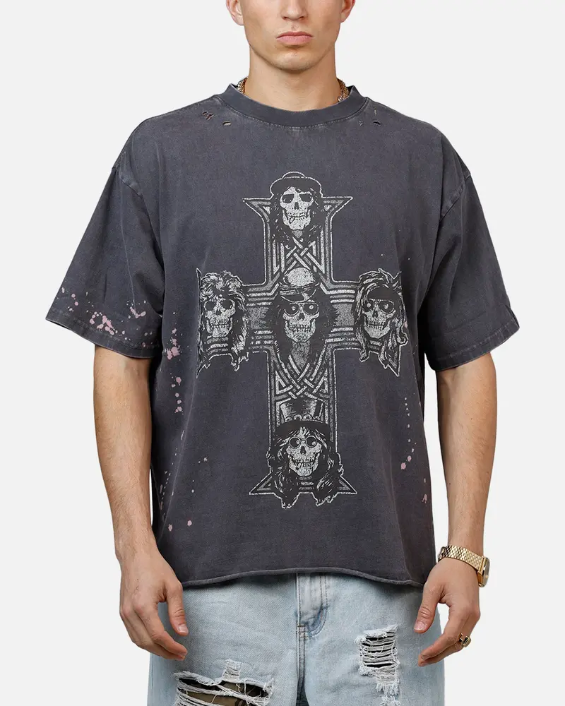 Bravado Guns N Roses Cross T-Shirt Washed Black 1
