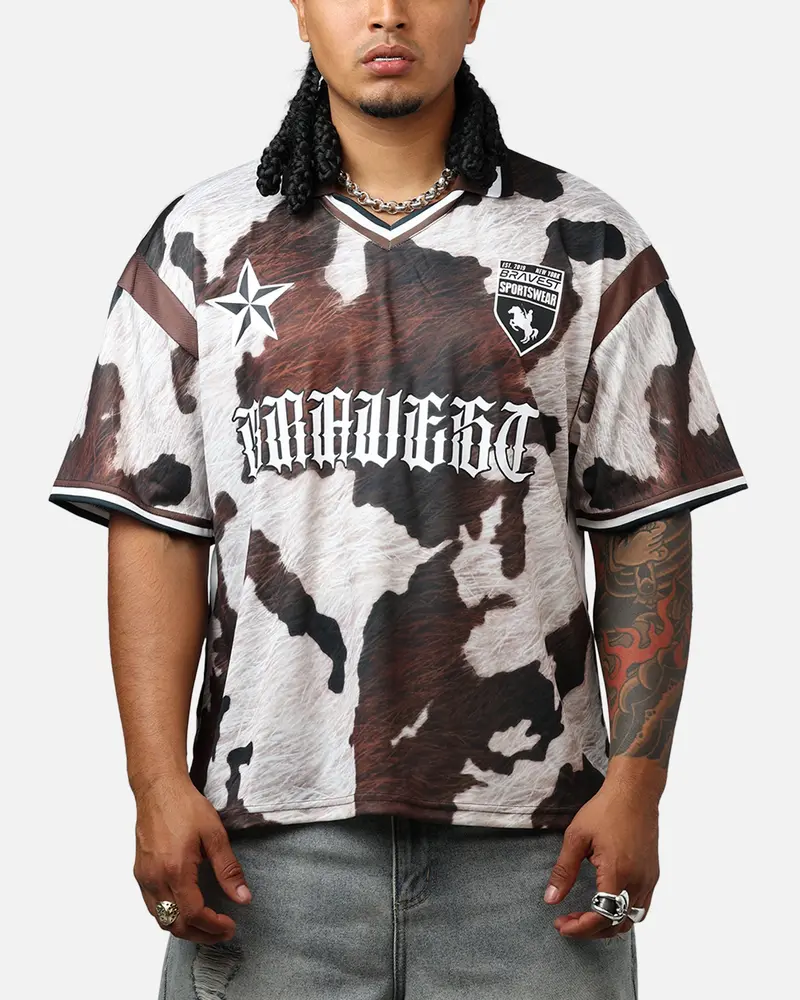 Bravest Cow Print Jersey Brown/White 1