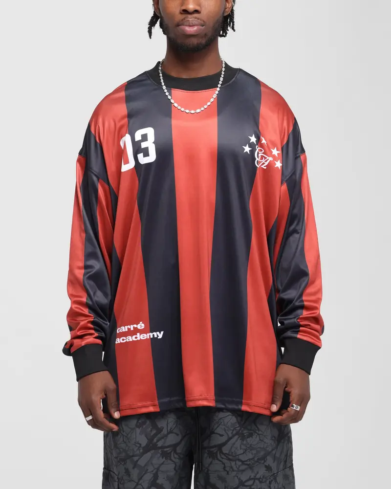 Carre Academy Oversized Long Sleeve T-Shirt Red/Black 1