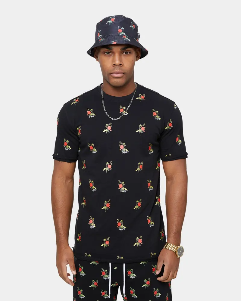 Carre Ament Repeat Rugueux Short Sleeve T-Shirt Black 1