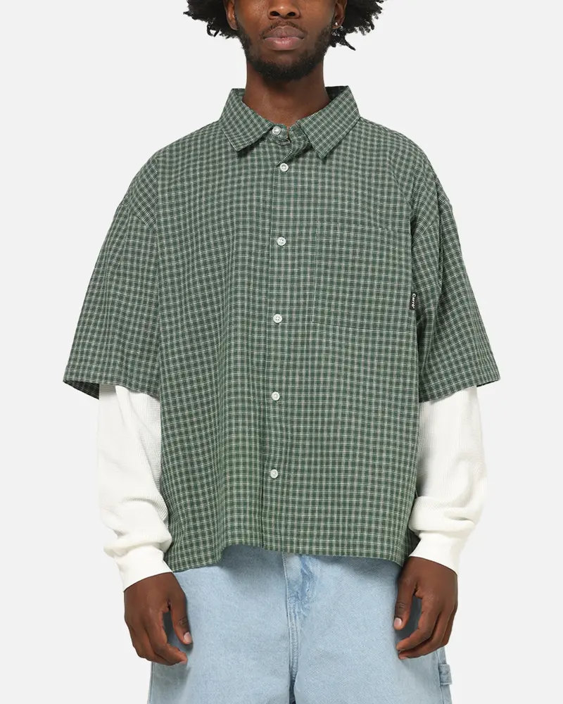 Carre Archive Layered Shirt Green Plaid 1