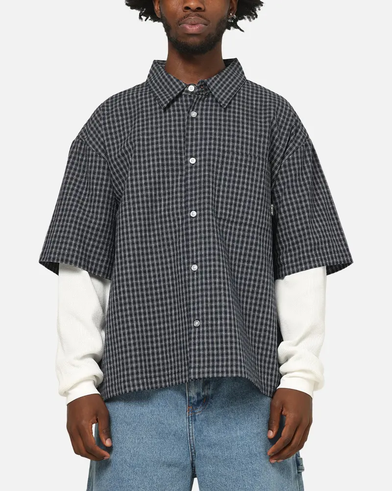 Carre Archive Layered Shirt Navy Plaid 1