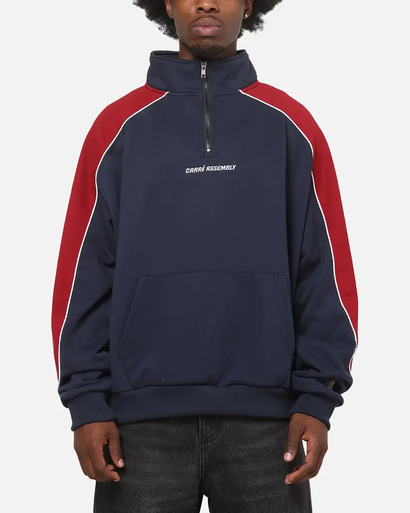Carre Assembly League 1/4 Zip Crewneck Navy/Red 1