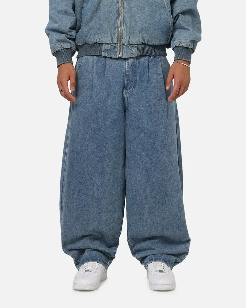 Carre Astor Pleated Jeans Mid Blue 1
