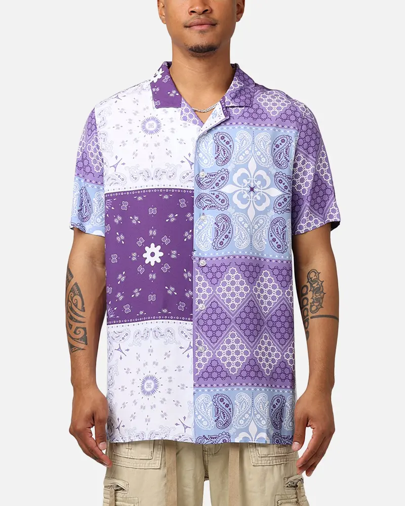 Carré Bandana Ultra Button Up Shirt Purple 1