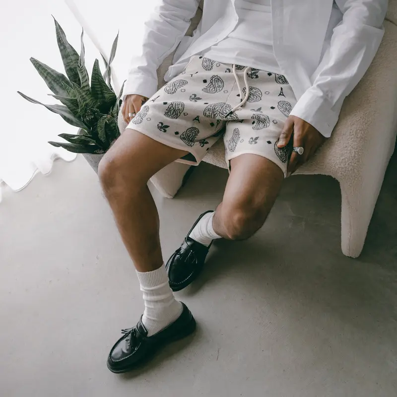 Carre Big Bandana Knitted Shorts Off White 1