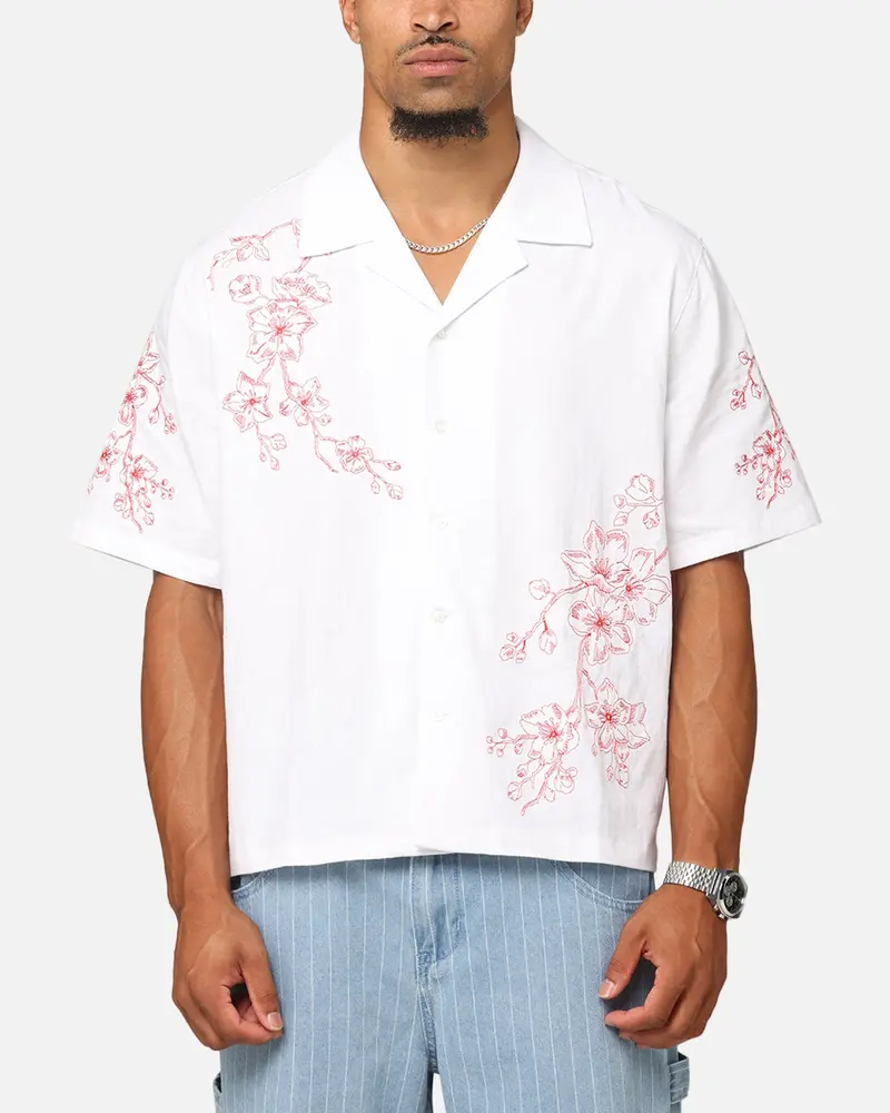 Carre Blossom Button Up Shirt White/Red 1