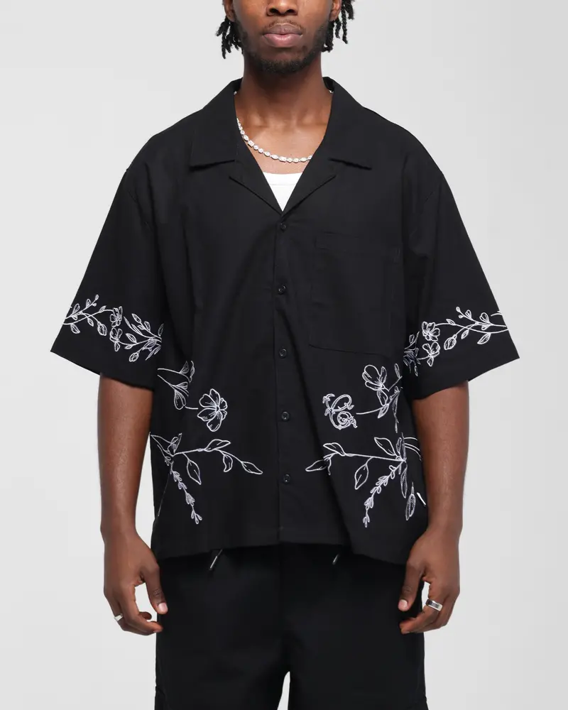 Carre Botanica Button Up Shirt Black 1