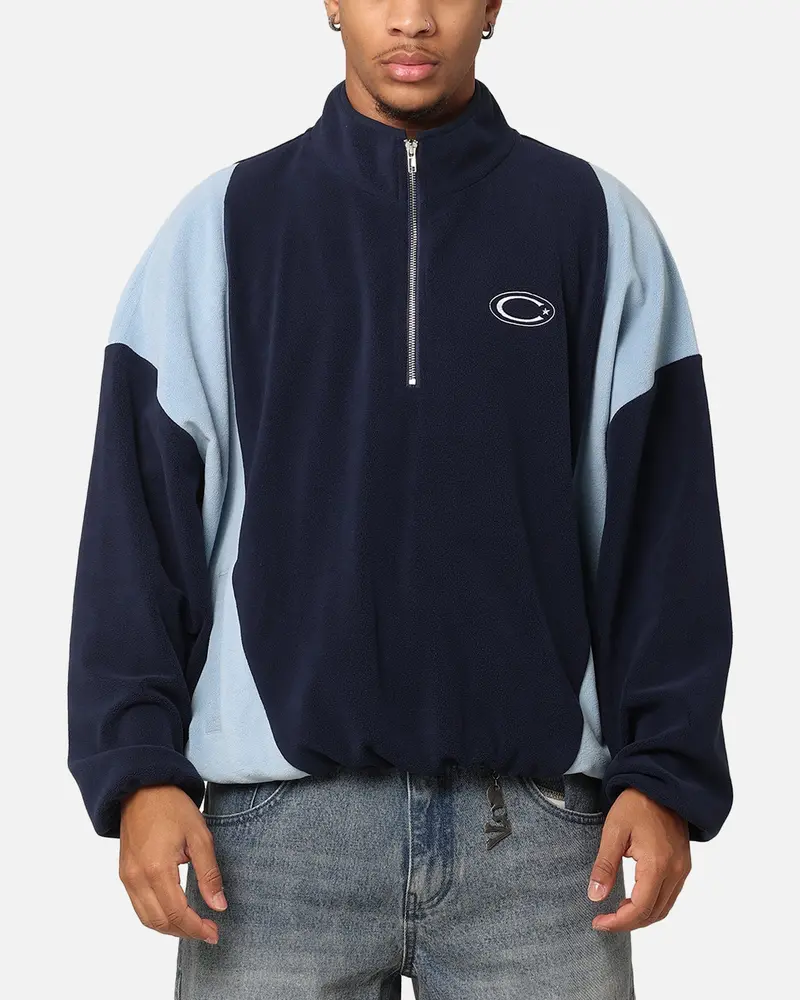 Carre C-Star Polarfleece Quarter Zip Crewneck Light Blue/Mul 1