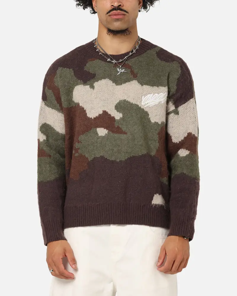 Carre Camo Brushed Sweater Woodland Camo 1