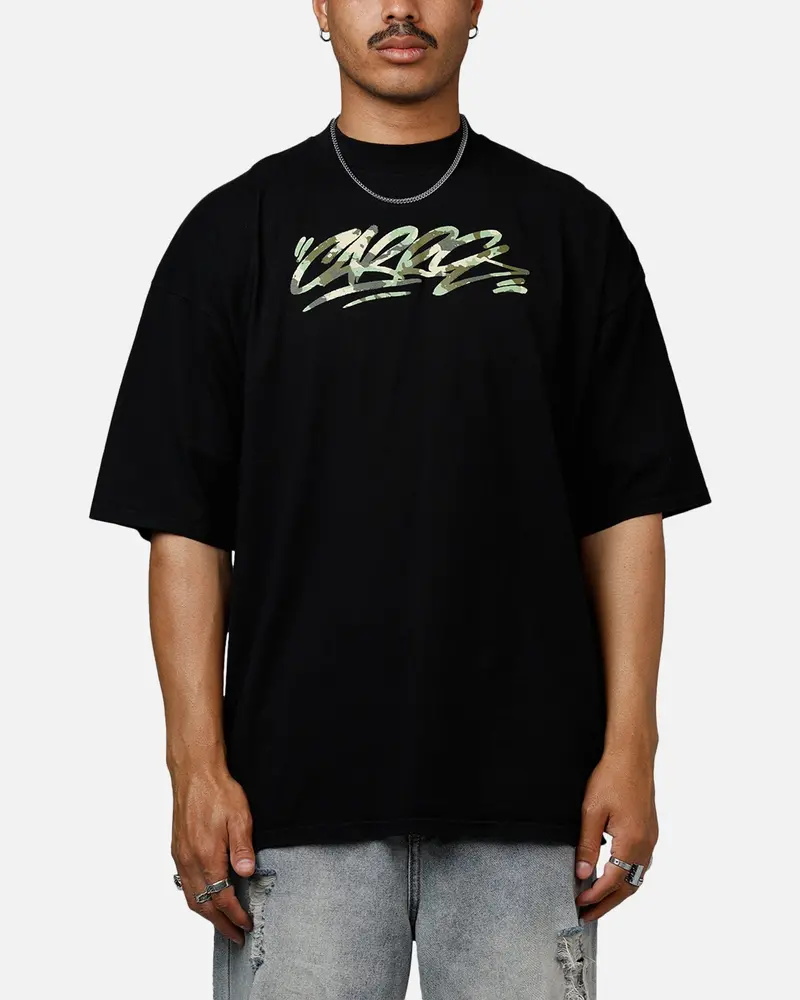 Carre Camo Script T-Shirt Black 1