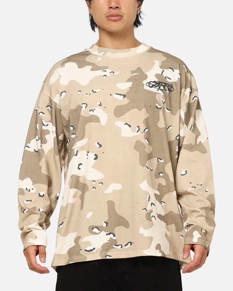Carre Deserted Long Sleeve T-Shirt Brown Camo 1
