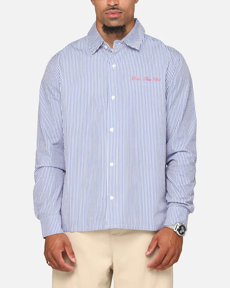 Carre Dice Club Long Sleeve Button Up Shirt Pinstripe 1