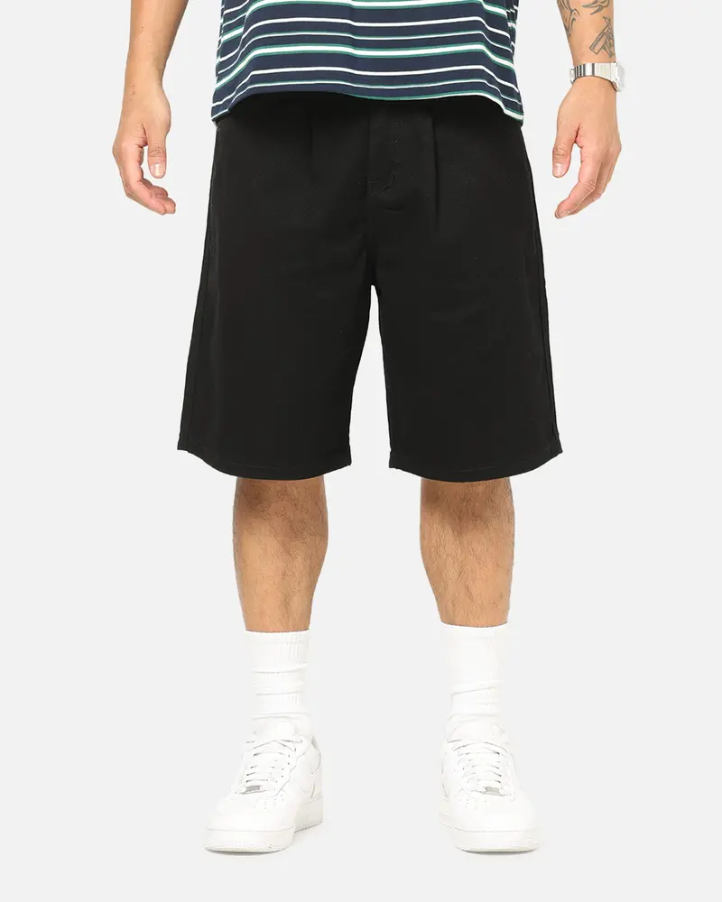 Carre Drill Pleated Jorts Black 1