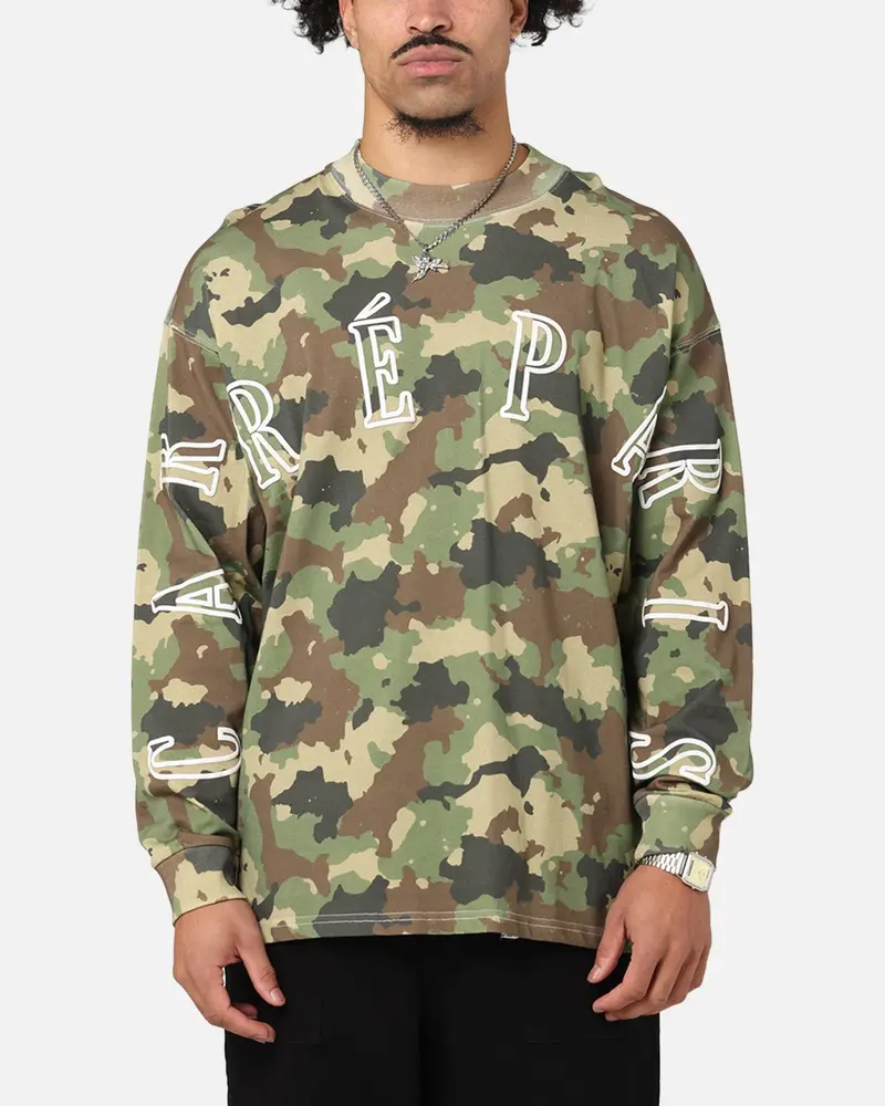 Carre Global Oversized Long Sleeve T-Shirt Camo 1