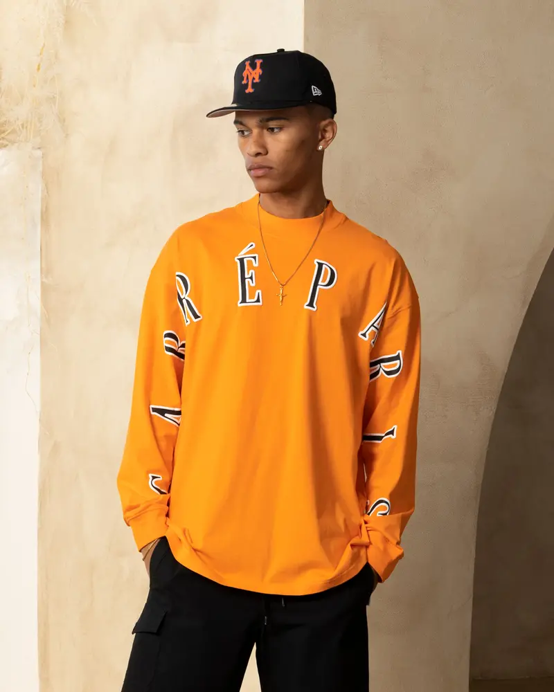 Carre Global Oversized Long Sleeve T-Shirt Orange 1
