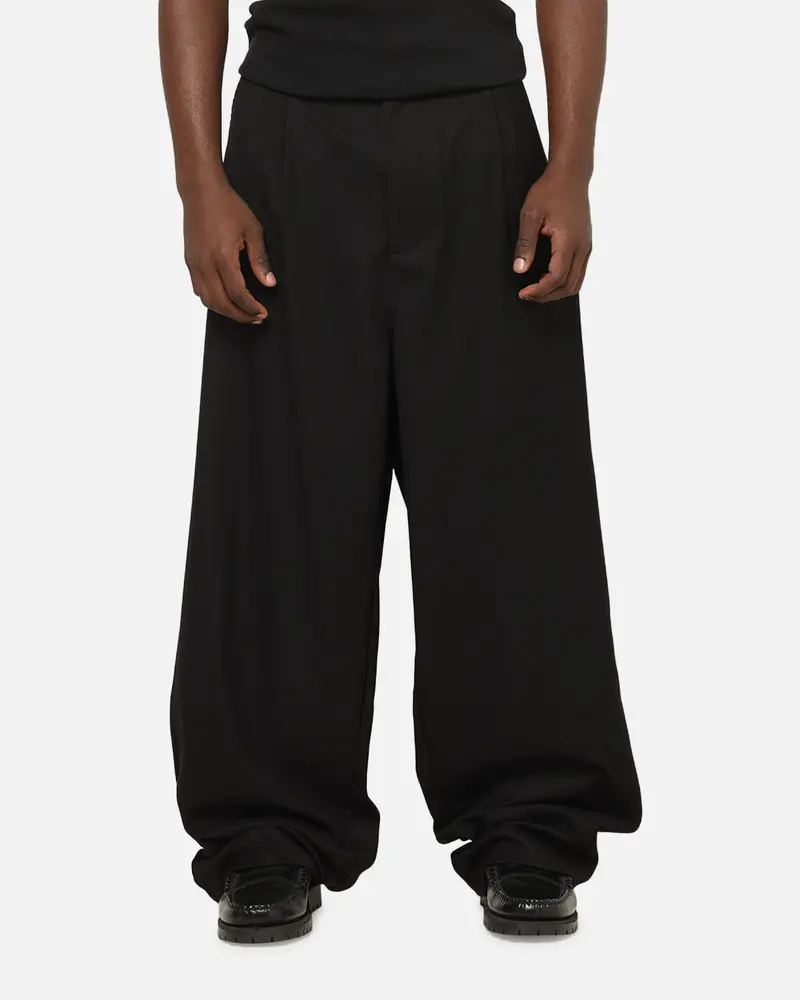 Carre Heritage Pleated Pants Black 1